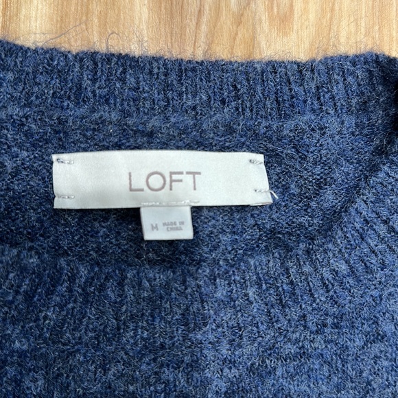 Loft Cold Shoulder Ruffle Fuzzy Sweater - Picture 3 of 6